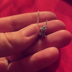 Rhinestone Interlocked Ring Necklace